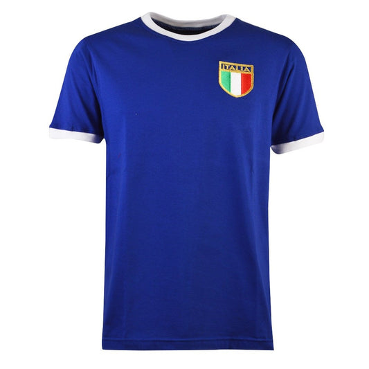 Italy Rugby T-Shirt - Royal/White Ringer_0