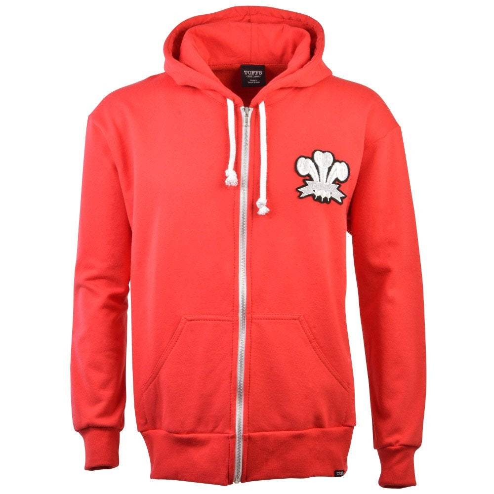 Wales 1905 Vintage Rugby Zipped Hoodie - Red Product - General Toffs   