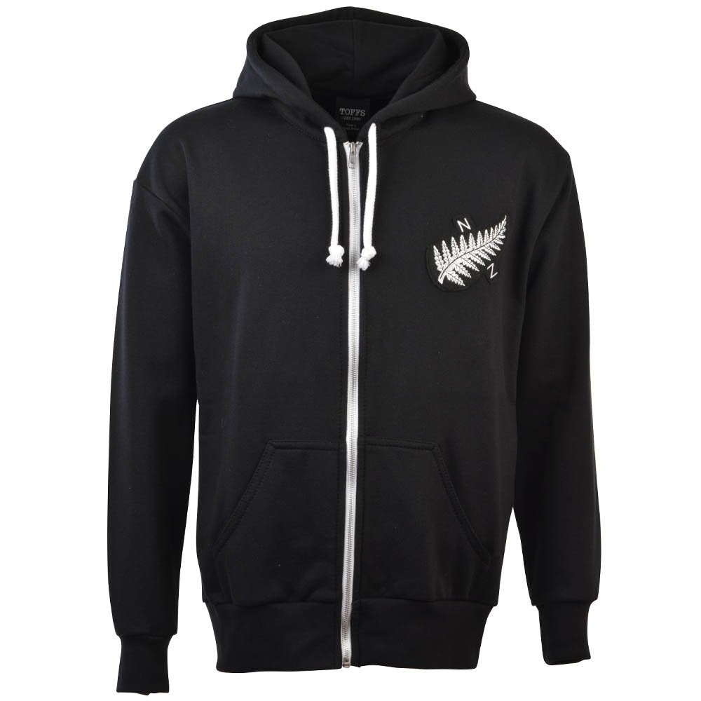 New Zealand 1924 Vintage Rugby Zipped Hoodie - Black Product - General Toffs   