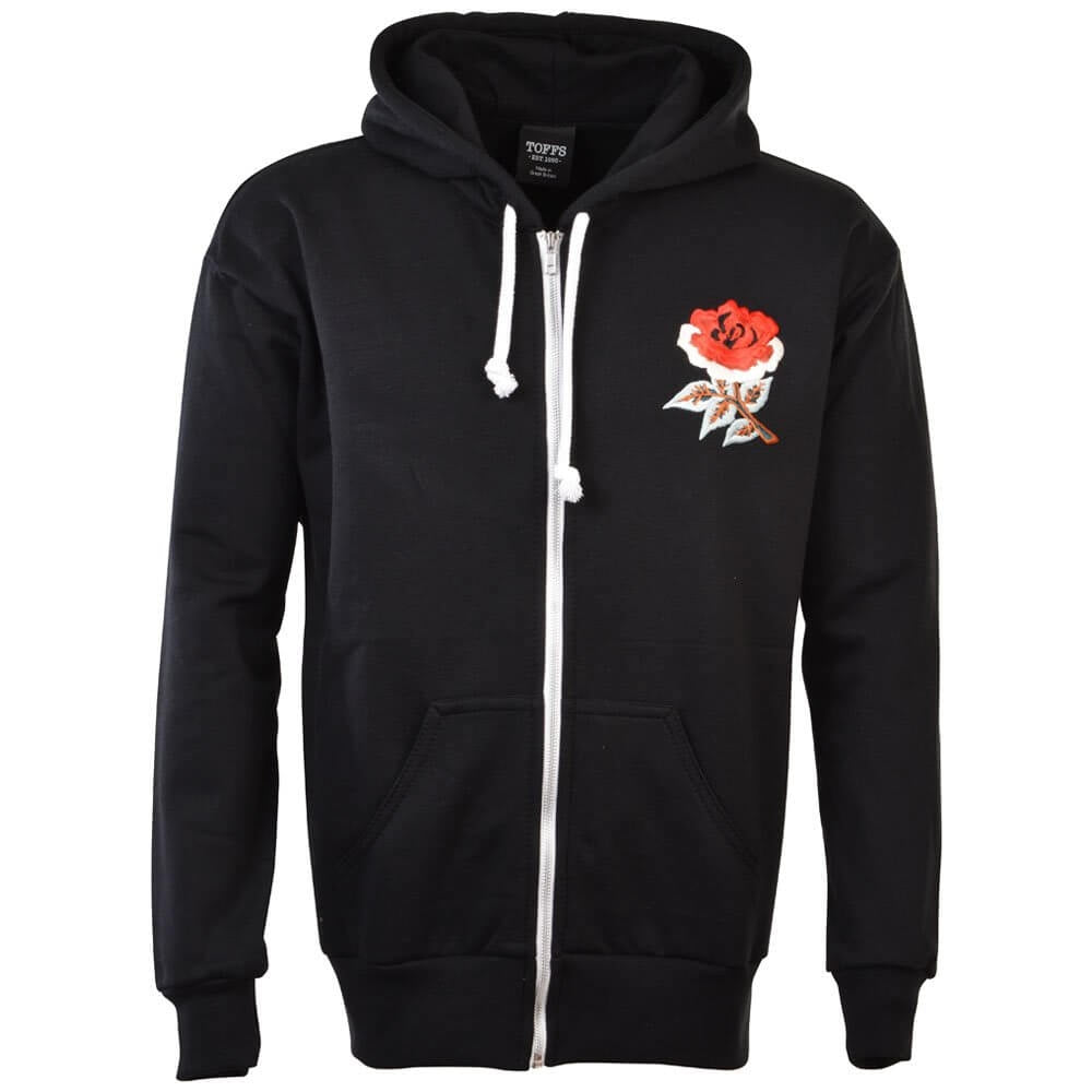 England 1910 Vintage Rugby Zipped Hoodie - Black Product - General Toffs   