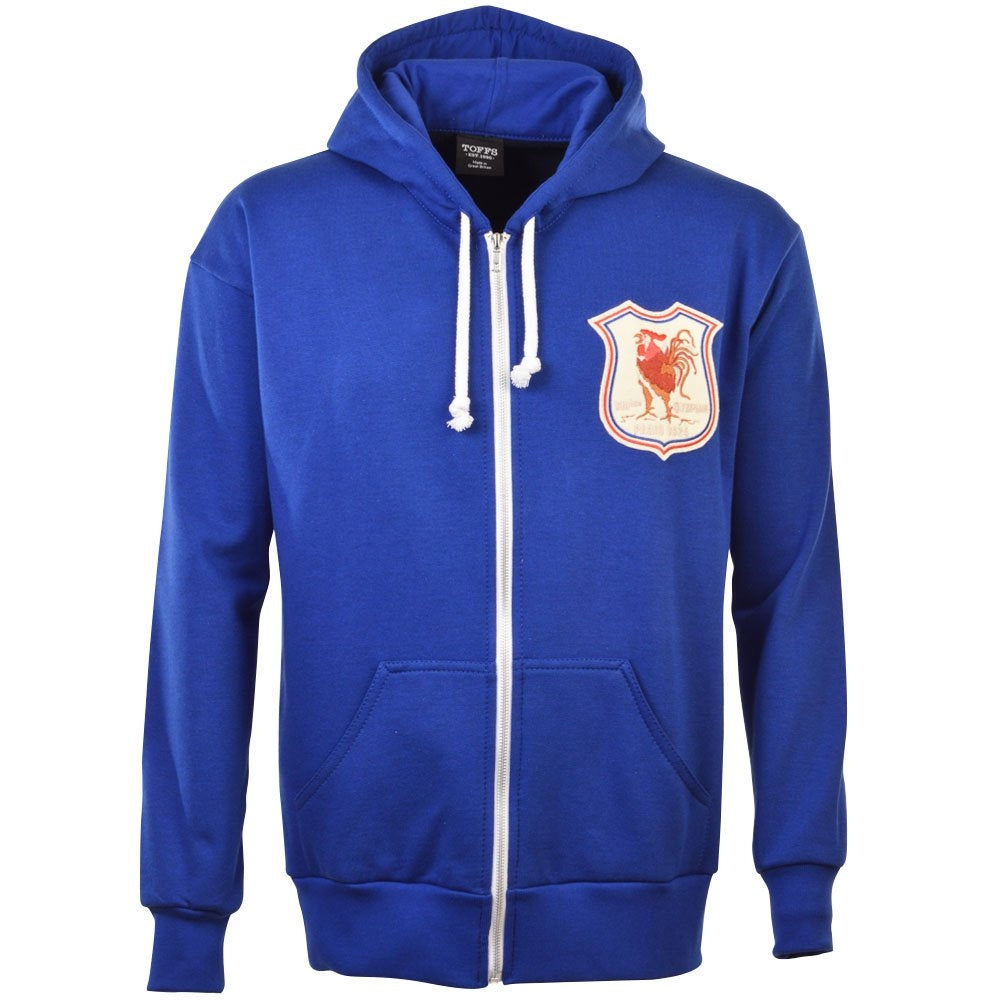 France 1924 Vintage Rugby Zipped Hoodie - Royal Product - General Toffs   