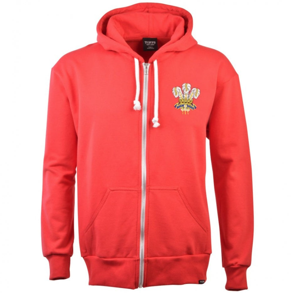 Wales 1972 Vintage Rugby Zipped Hoodie - Red Product - General Toffs   