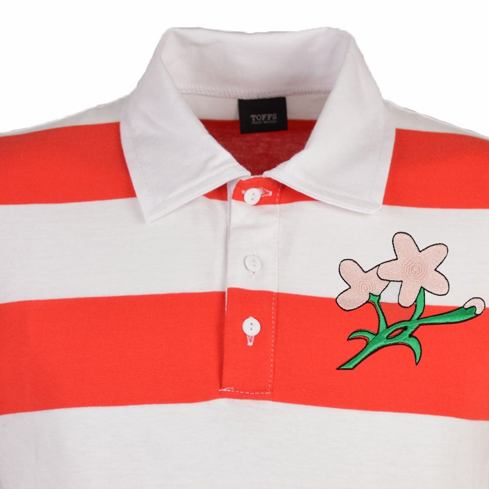 Japan Rugby Polo Shirt - Red/White Stripe_1