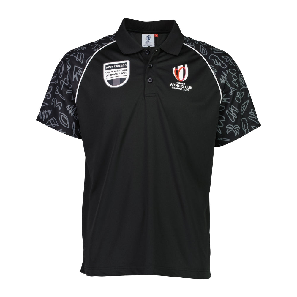 RWC 2023 New Zealand Polo - Black Product - Polo Shirts Sportfolio   