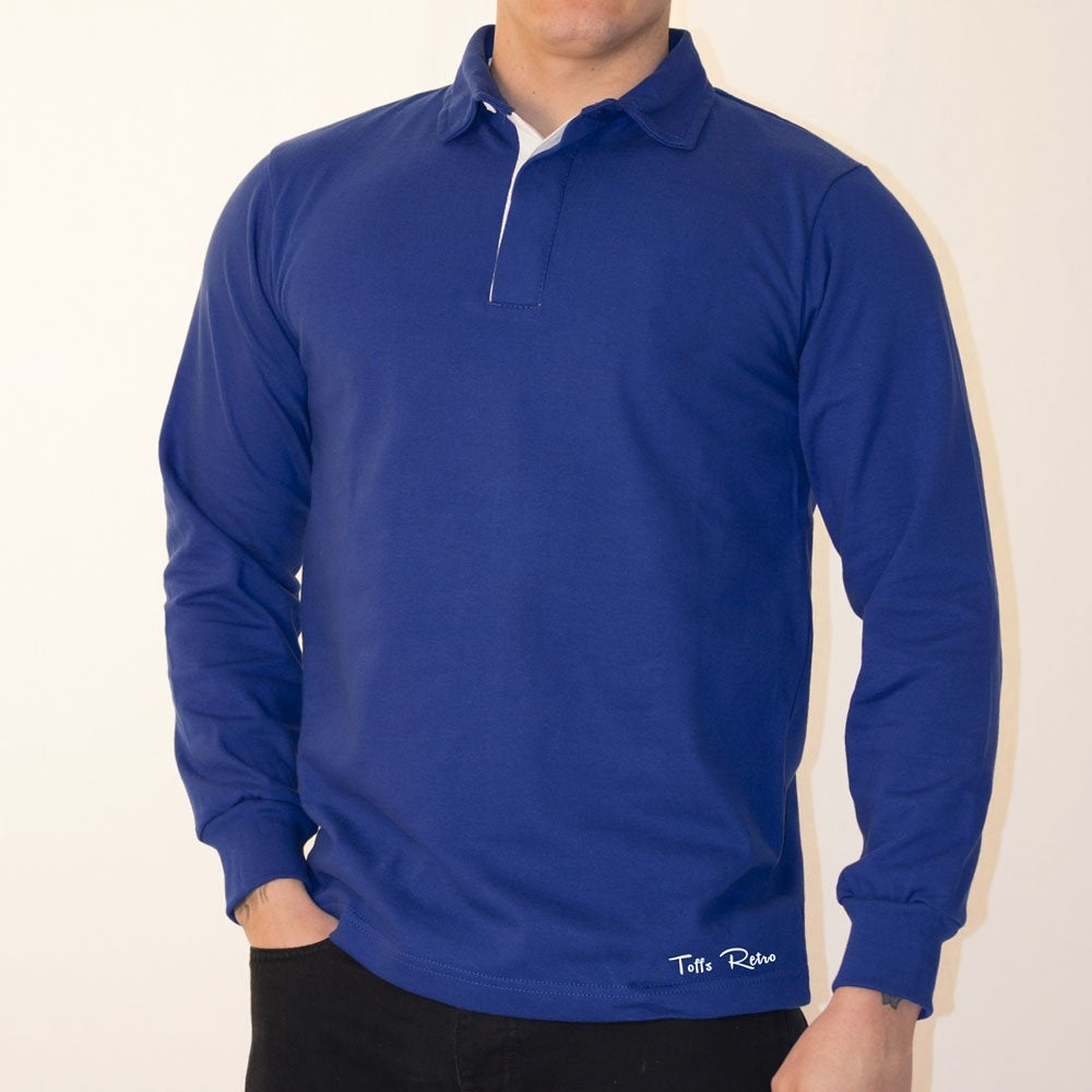 TOFFS Classic Retro Royal Blue Rugby Style Long Sleeve Shirt Product - Football Shirts Toffs   